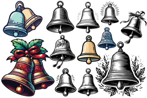 12 X Christmas Bells Bundle: Professional Review for Illustrations