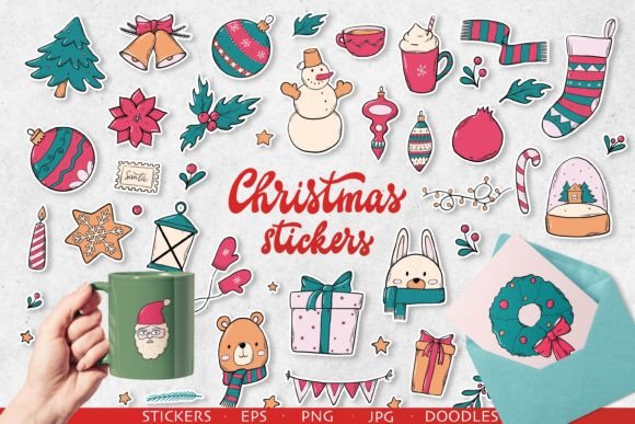 45 CHRISTMAS STICKERS - EPS PNG JPG: A Seller's Review of These Illustrations