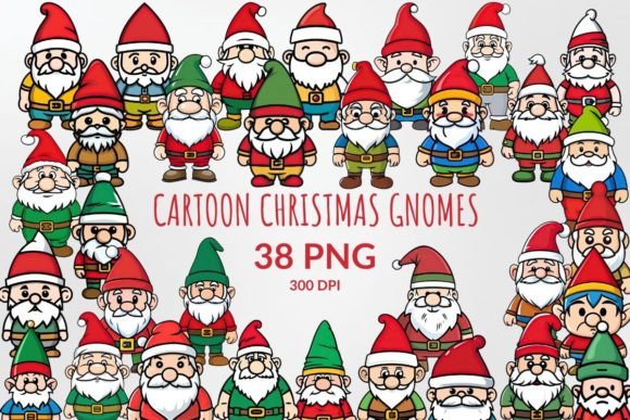 Cartoon Christmas Gnomes Sublimation for Illustrations