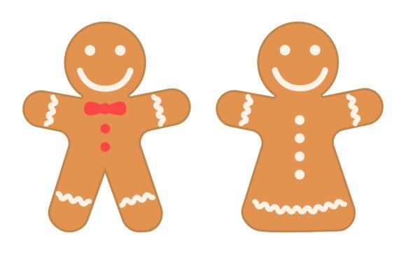 Christmas Brown Cookies Design Elements for Illustrations