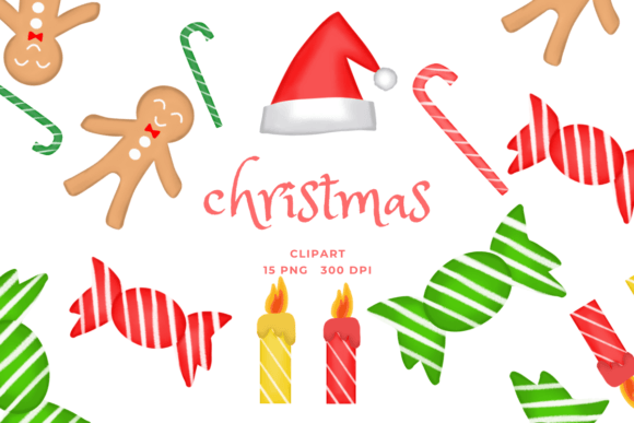 Christmas Bundle Clipart PNG Sublimation for Illustrations