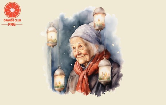 Christmas Candles with Old Lady: Illustrations for Local Branding