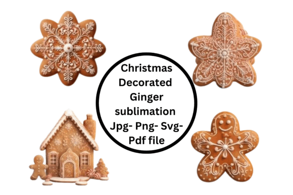 Christmas Decorated Ginger Sublimation for Seasonal Illustrations