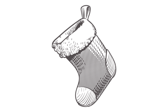Christmas Sock Sketch: Winter Holiday De Illustrations