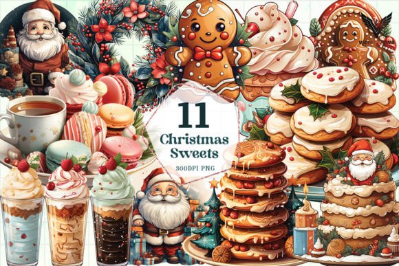 Christmas Sweets Sublimation Clipart PNG for Brand Illustrations