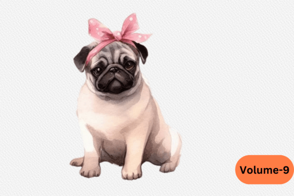 Christmas Watercolor Pug Cute Dog PNG Review for Illustrations