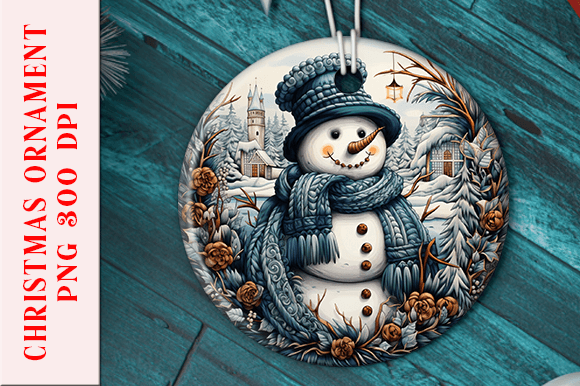 Embroidery Snowman Christmas Ornament for Illustrations