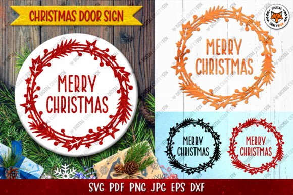 Merry Christmas Wreath SVG for Illustrations