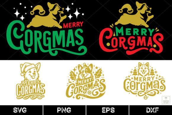 Merry Corgmas, Christmas Corgi, Svg for Modern Illustrations