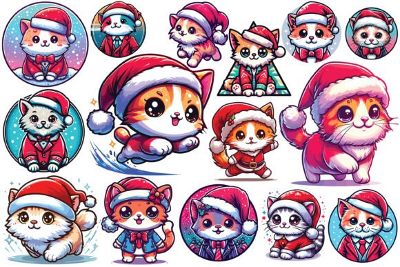 Review: 15 X Cat Wearing Christmas Hat Bundle for Illustrations