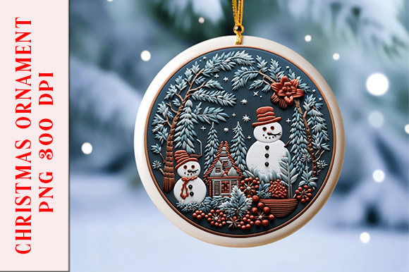 Snowman Christmas Ornament Design for Holiday Illustrations