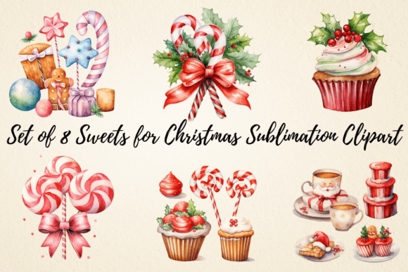 Sweets for Christmas Sublimation Clipart: A Designer's Review of Festive Illustrations