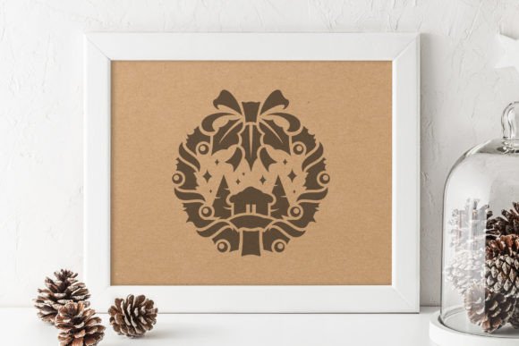 Traditional Christmas Wreath Silhouette: A Review for Digital Illustrations