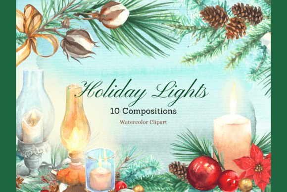 Watercolor Christmas Candle and Lanterns Review