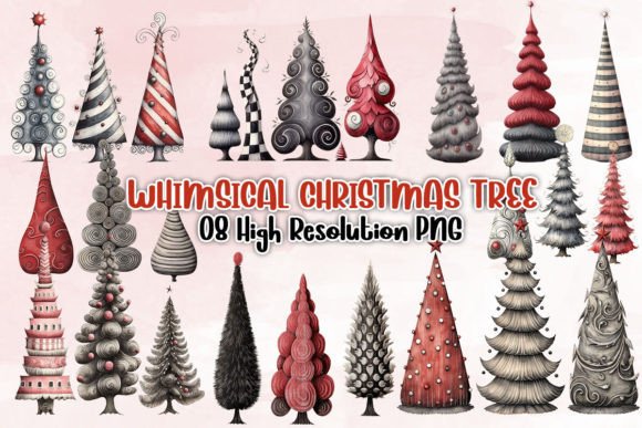Whimsical Christmas Tree Clipart PNG for Modern Illustrations